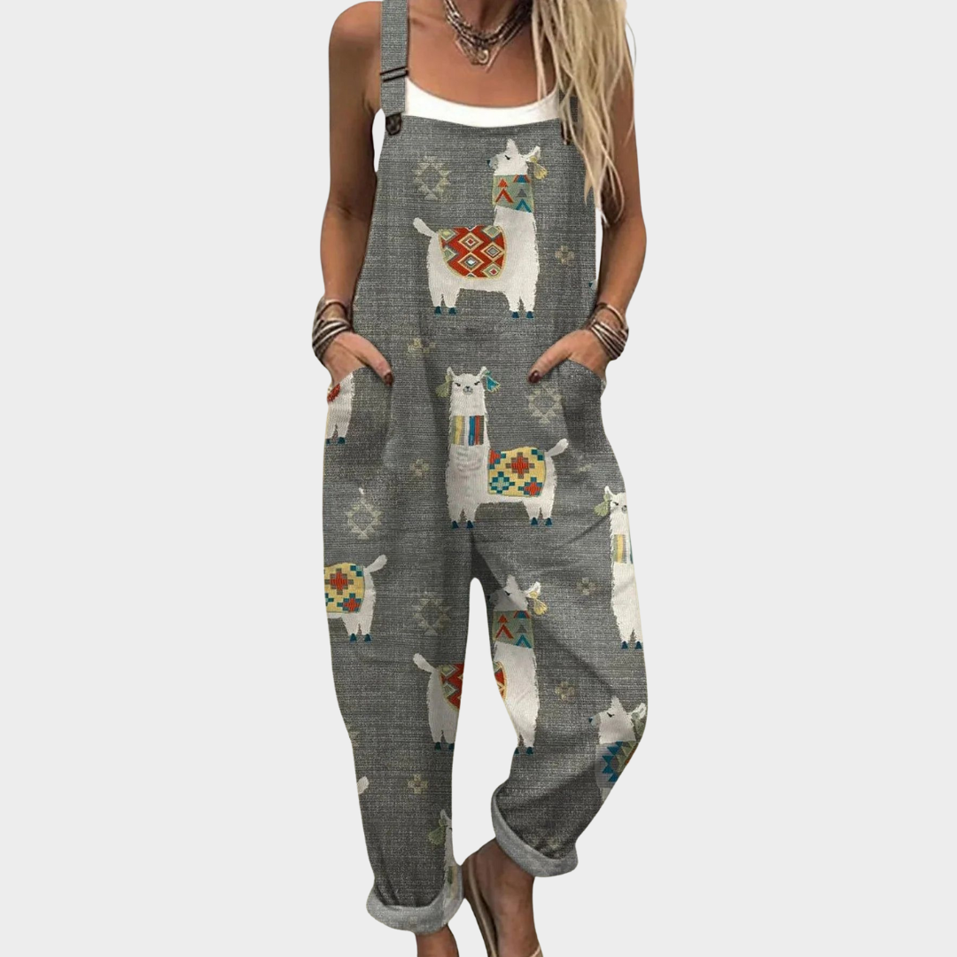 Margaret - Comfortable Printed Dungarees
