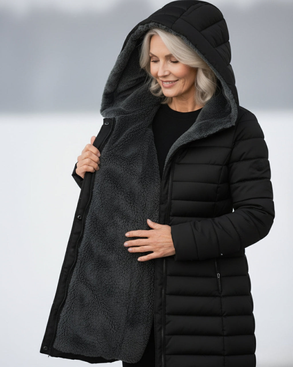 Fleece Lined Puffer Coat