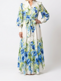 Harper | Long Sleeve Floral Button Front Maxi Dress