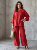 Prue | Oversized Tunic Wide Leg Pant Set