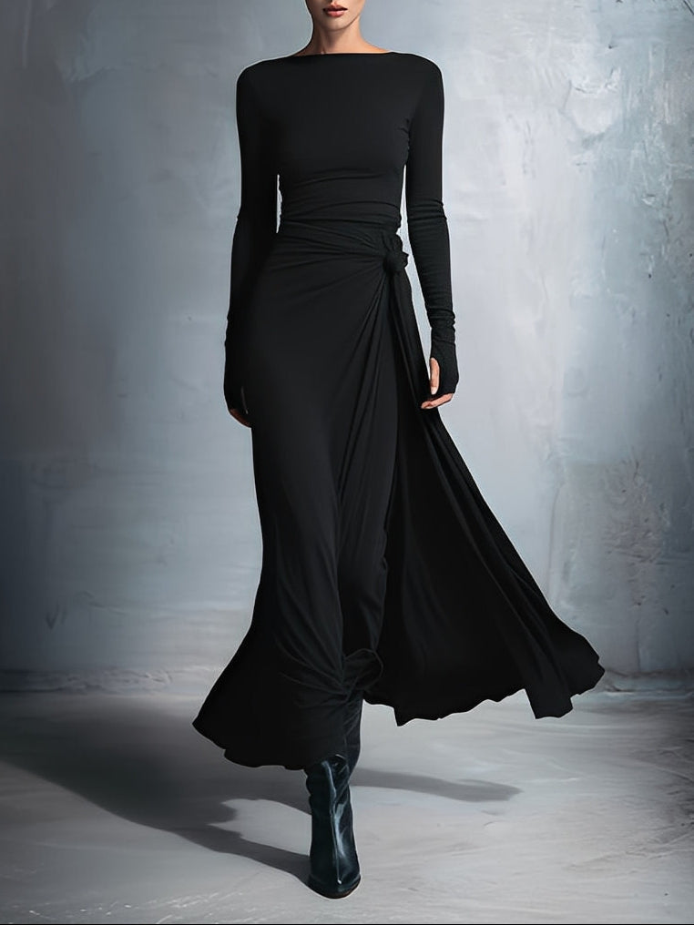 YASMINA | MAXI DRESS WITH SIDE TIE