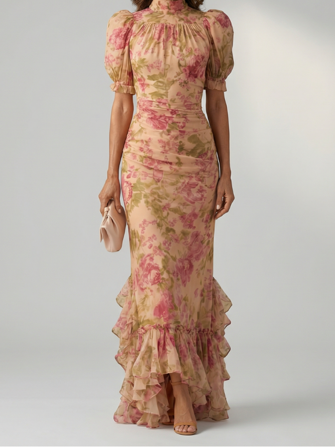 Vianne | Gentle High Neck Maxi Dress