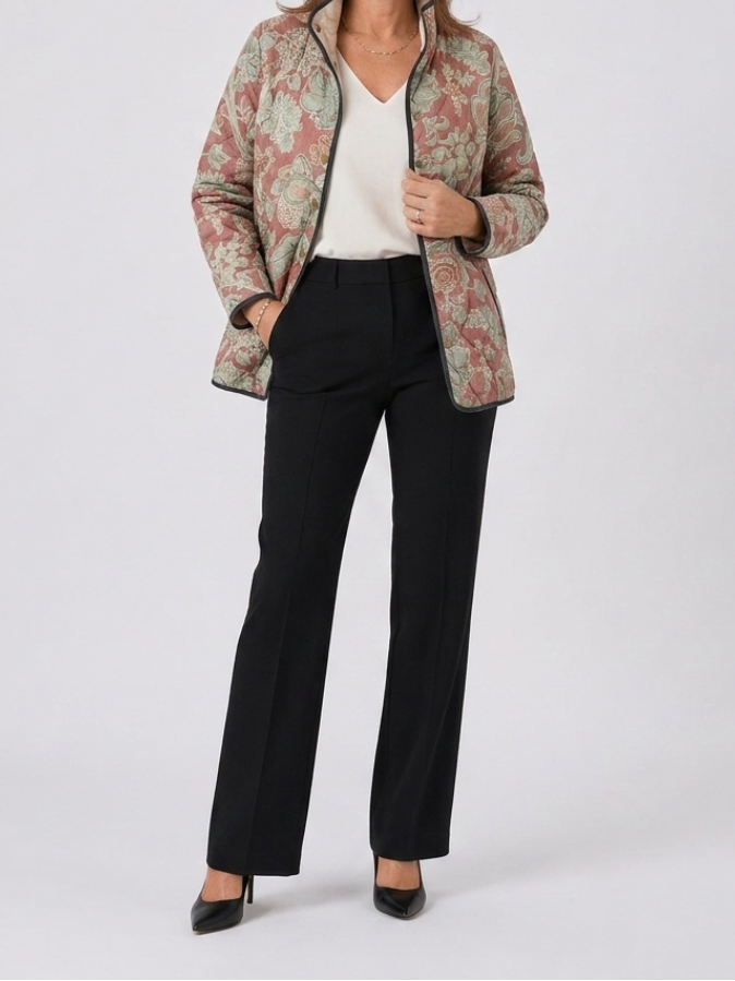 Naya | Vintage Floral Casual Quilted Jacket