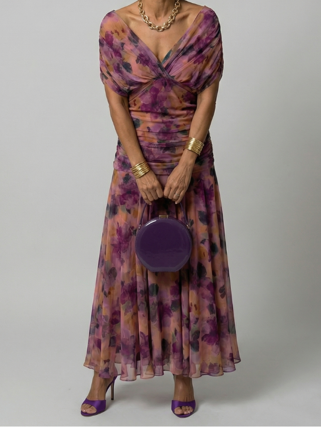 Calen | Off Shoulder Flow Midi Dress