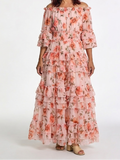 Rosalie | Off Shoulder Floral Ruffle Tiered Maxi Dress
