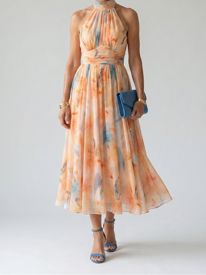 Elin | Soft Halter Midi Dress