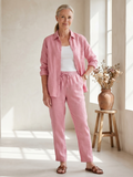Noor | Long Sleeve Shirt Tapered Pants Set