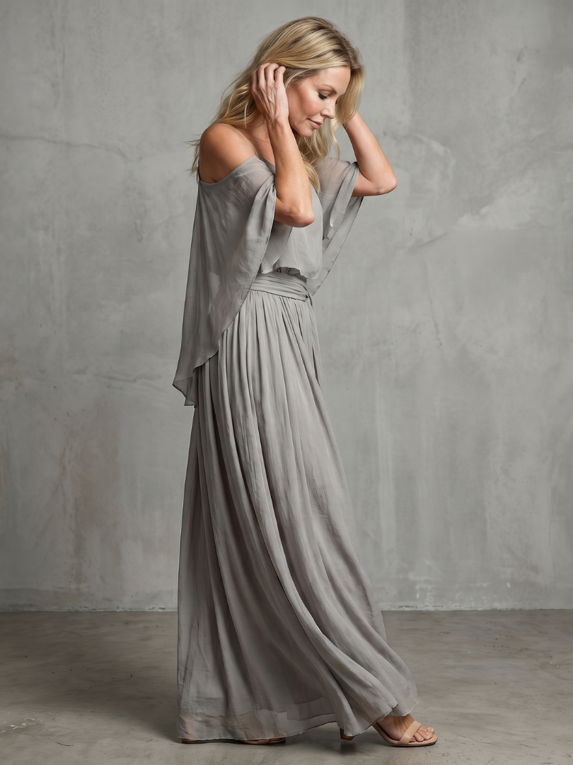 Marisol | Layered Drape Cold Shoulder Top Wide Leg Set