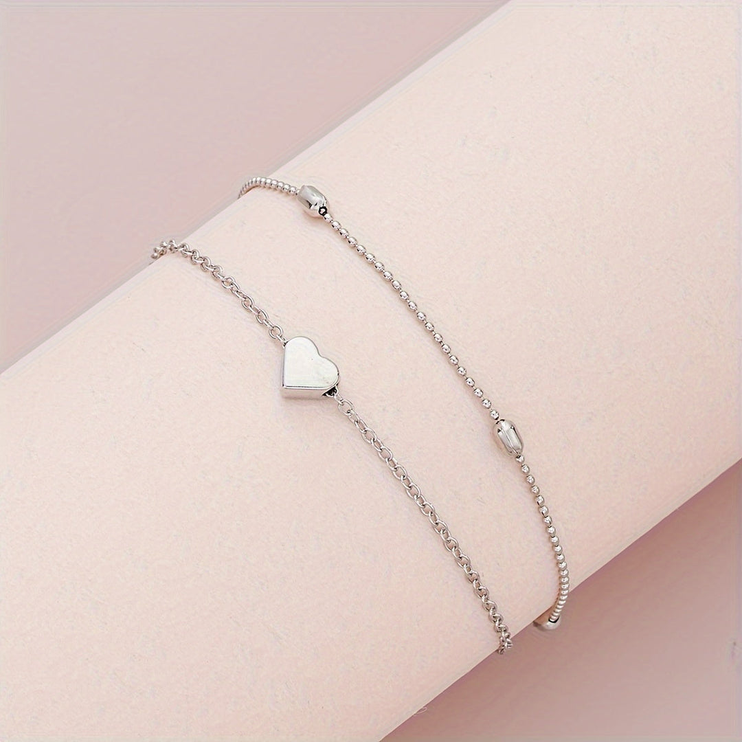 LAYERED HEART & PEARL JEWELRY SET