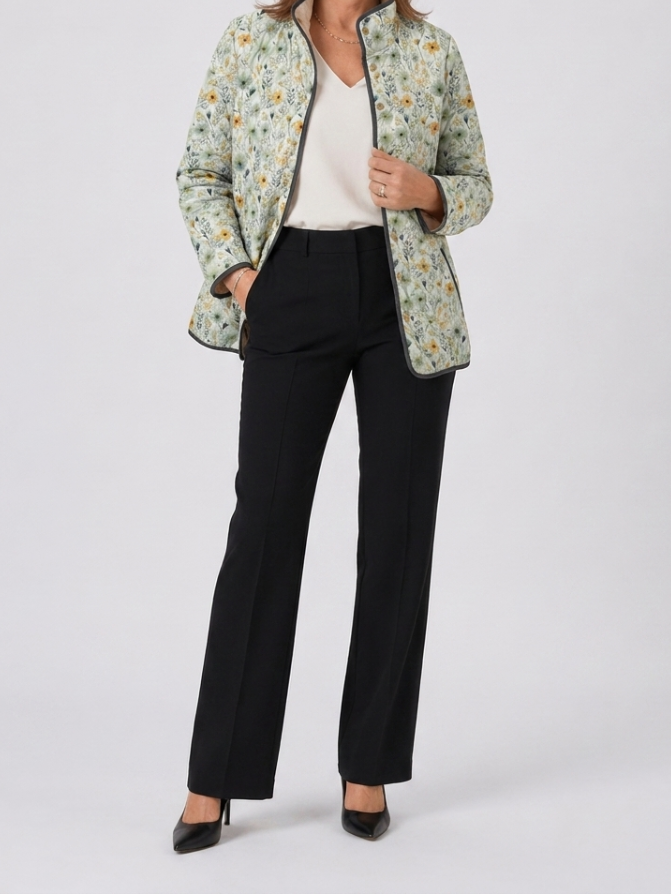 Nola | Delightful Floral-Printed Quilted Jacket