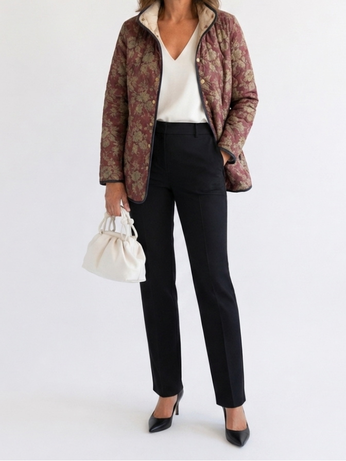 Corinne | Retro Floral Print Jacket