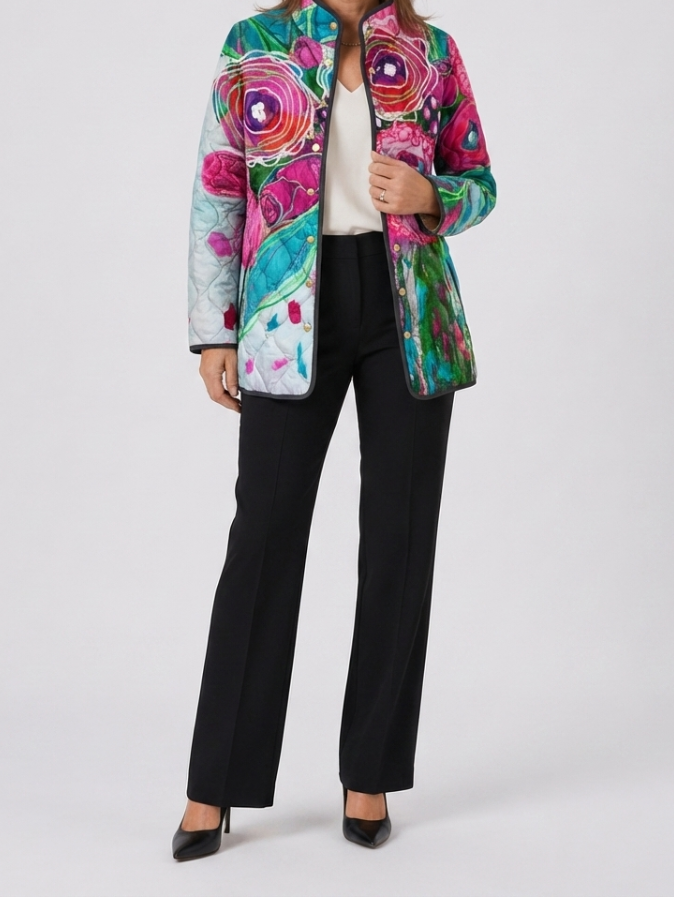 Arianne | Elegant Floral Patterned Jacket