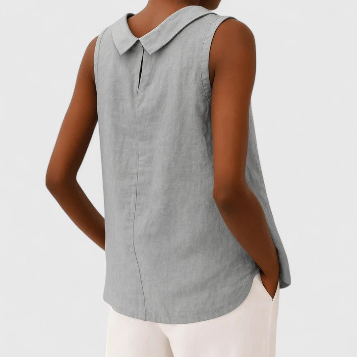 Jamie | Elegant Top with Roll Collar