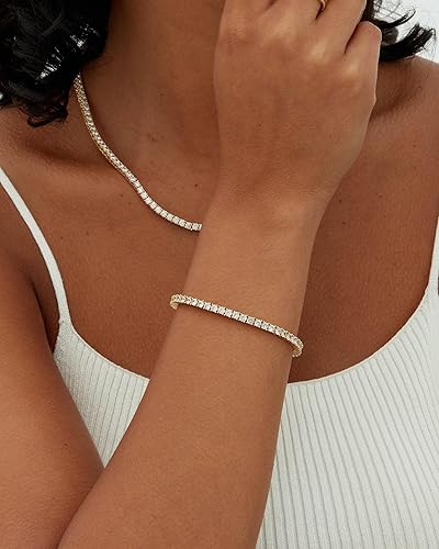 MOISSANITE GOLD TENNIS BRACELET