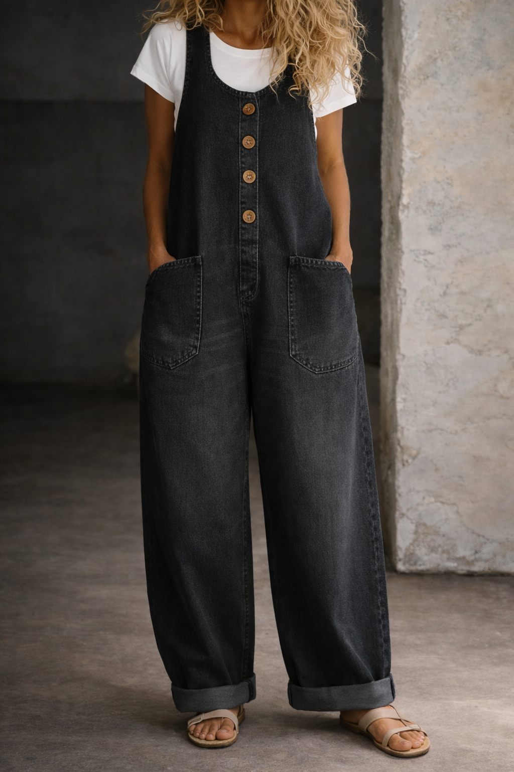 Bethany | Vintage Washed Cotton Overalls