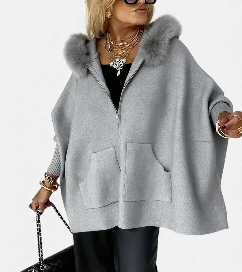 LISA | Casual Hooded Coat with Fur Collar
