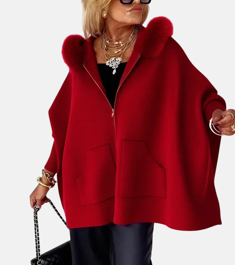 LISA | Casual Hooded Coat with Fur Collar