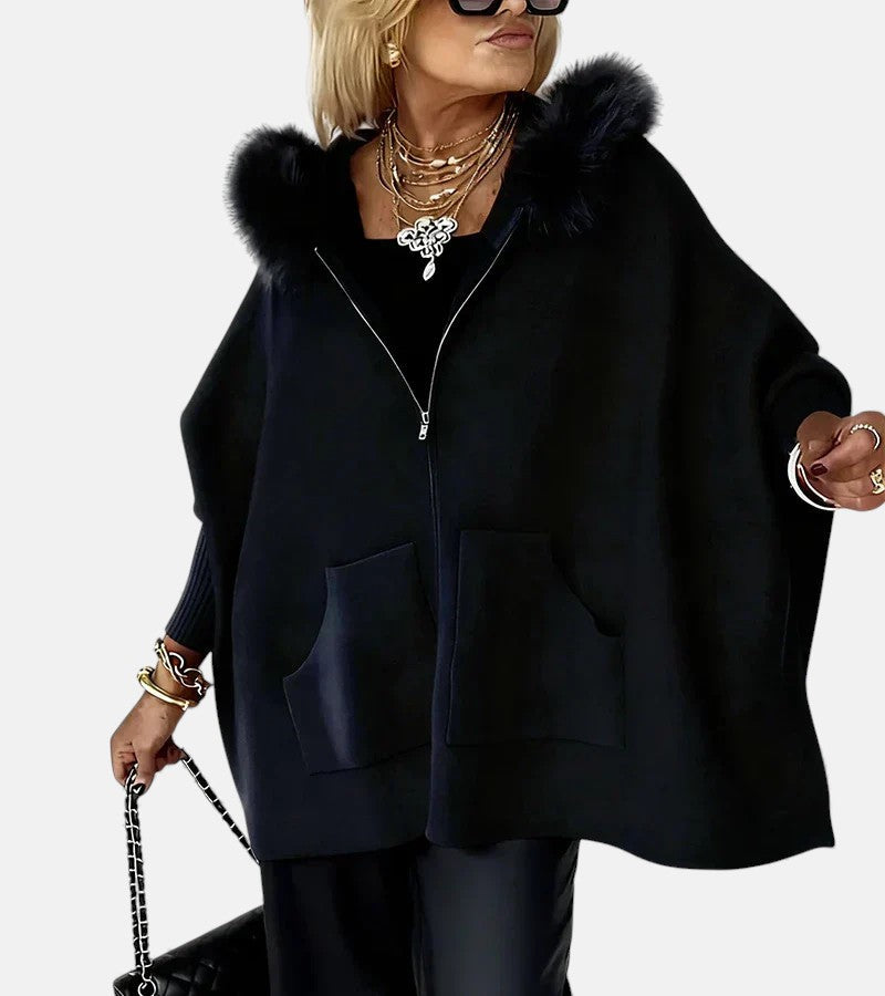 LISA | Casual Hooded Coat with Fur Collar