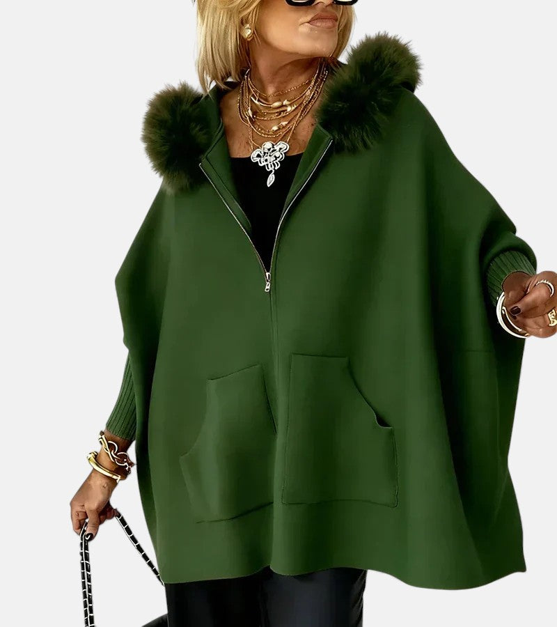 LISA | Casual Hooded Coat with Fur Collar