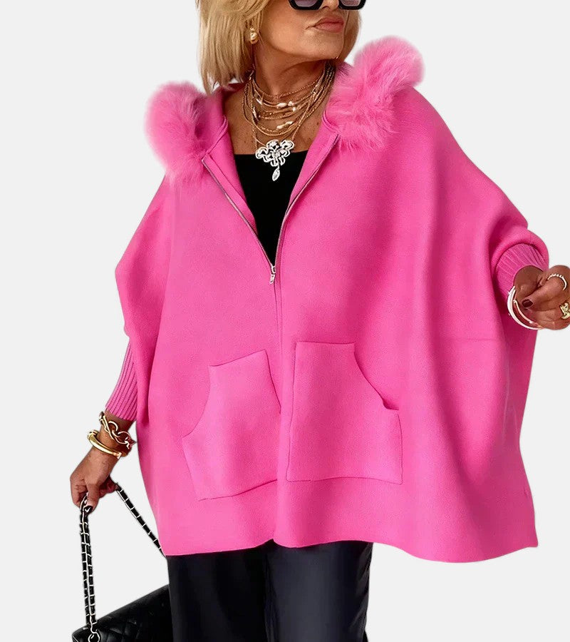 LISA | Casual Hooded Coat with Fur Collar