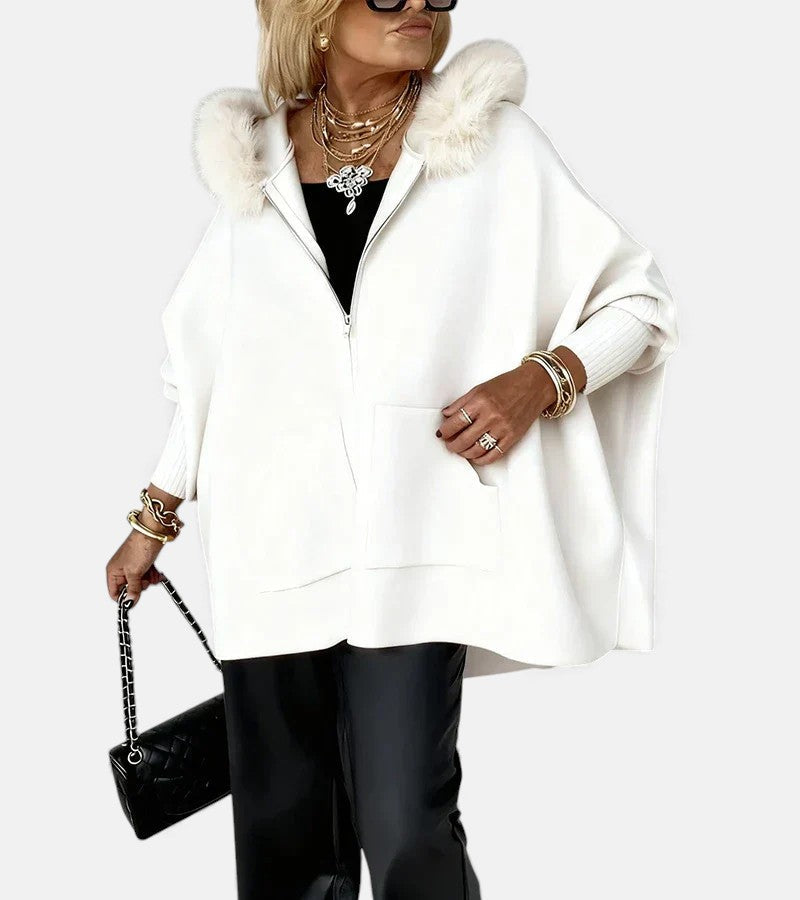 LISA | Casual Hooded Coat with Fur Collar
