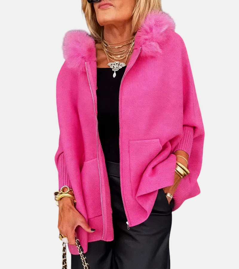 LISA | Casual Hooded Coat with Fur Collar