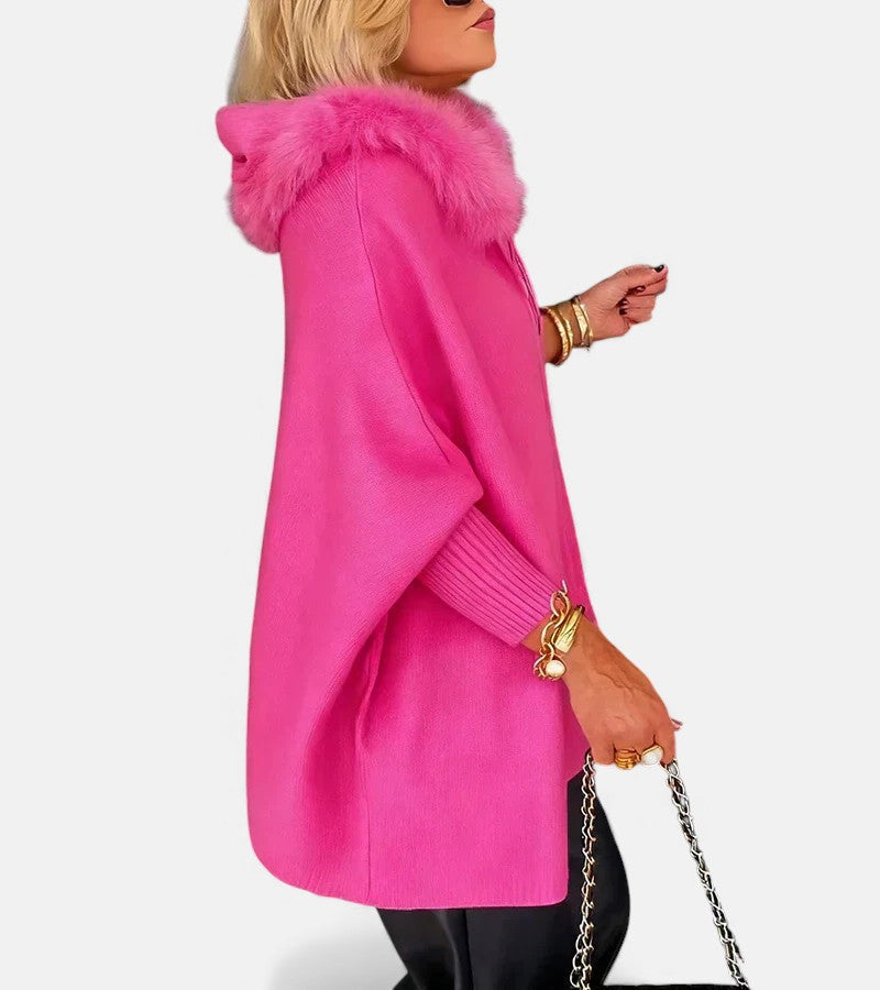 LISA | Casual Hooded Coat with Fur Collar