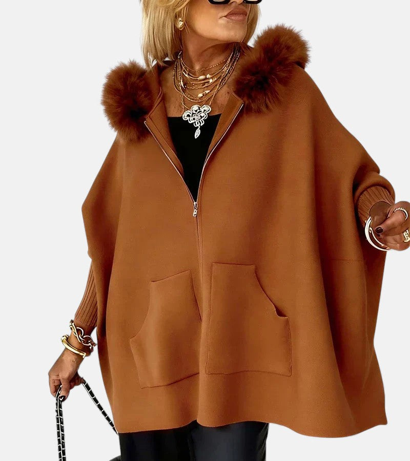 Bella™ | Casual Hooded Coat with Fur Collar