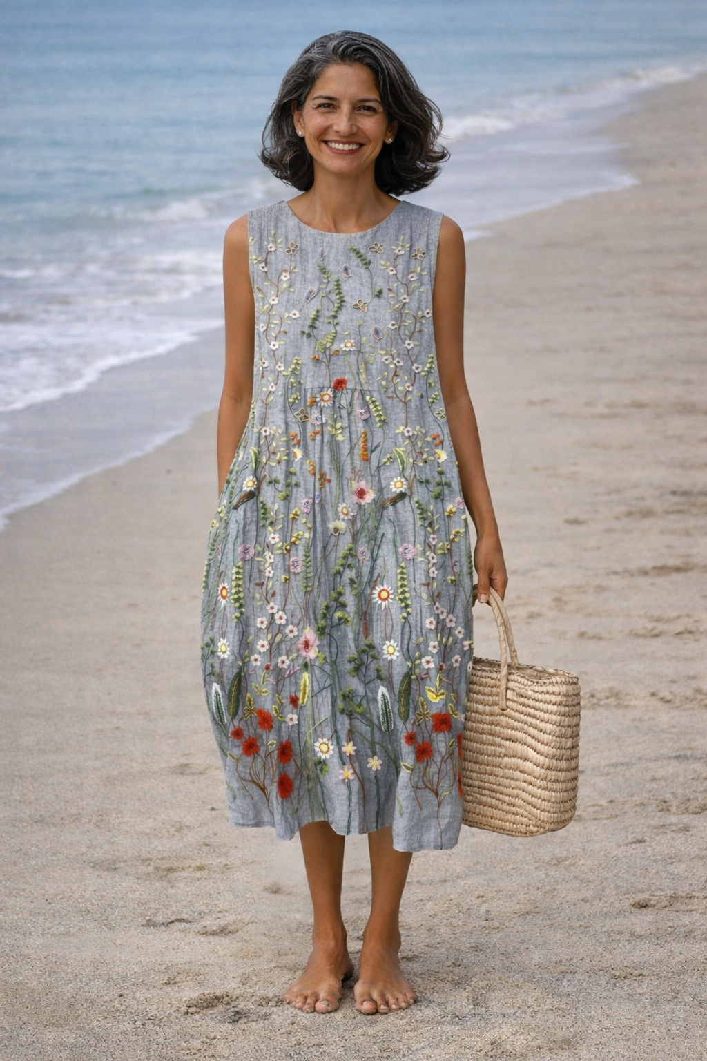 Cara | Midi dress with wildflowers