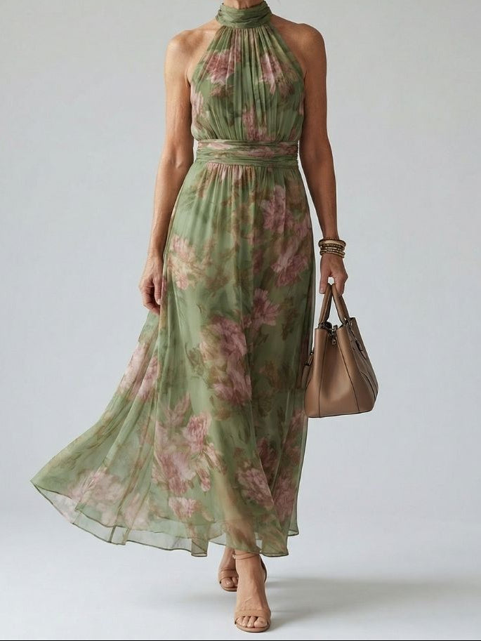 Mirelle | Gathered Halter Midi Dress