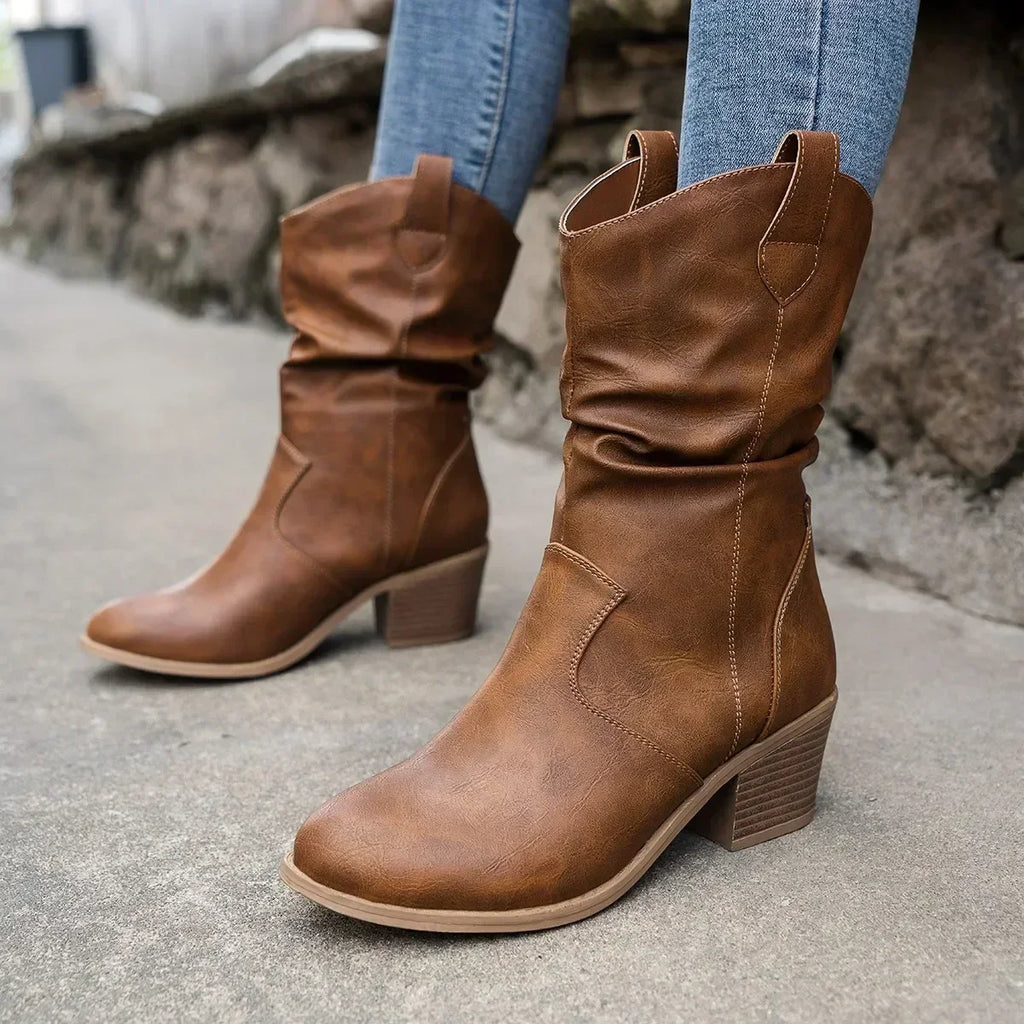 Olivia | Classic Mid-Calf Western Boots