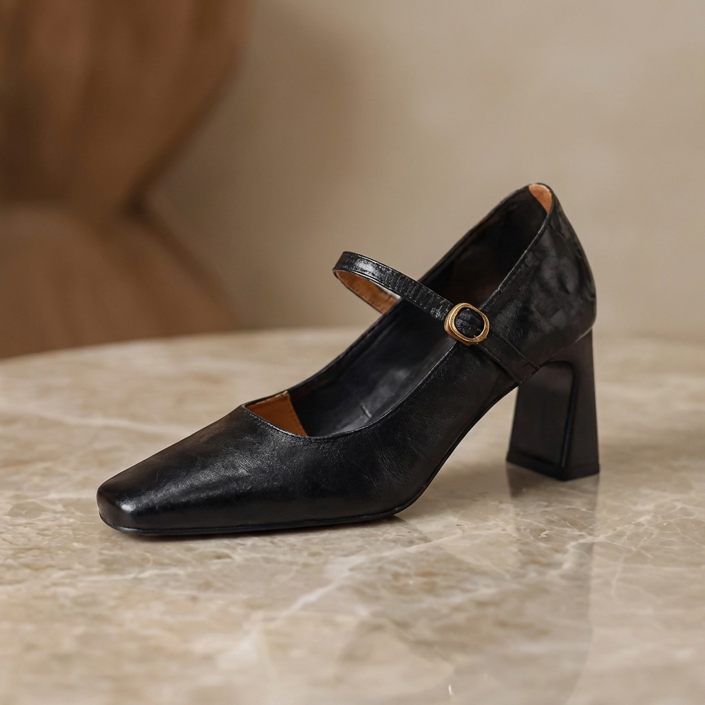 Monroe Leather Strap Heels