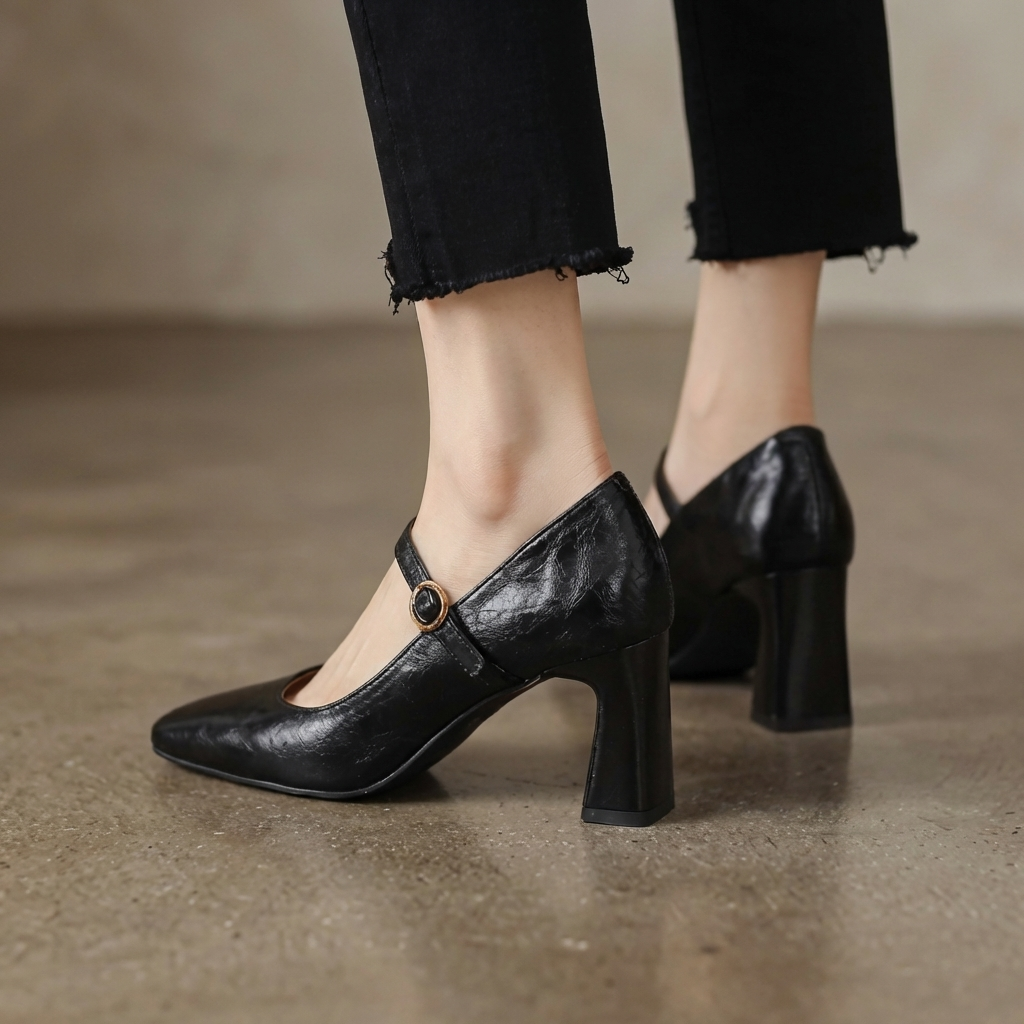 Monroe Leather Strap Heels