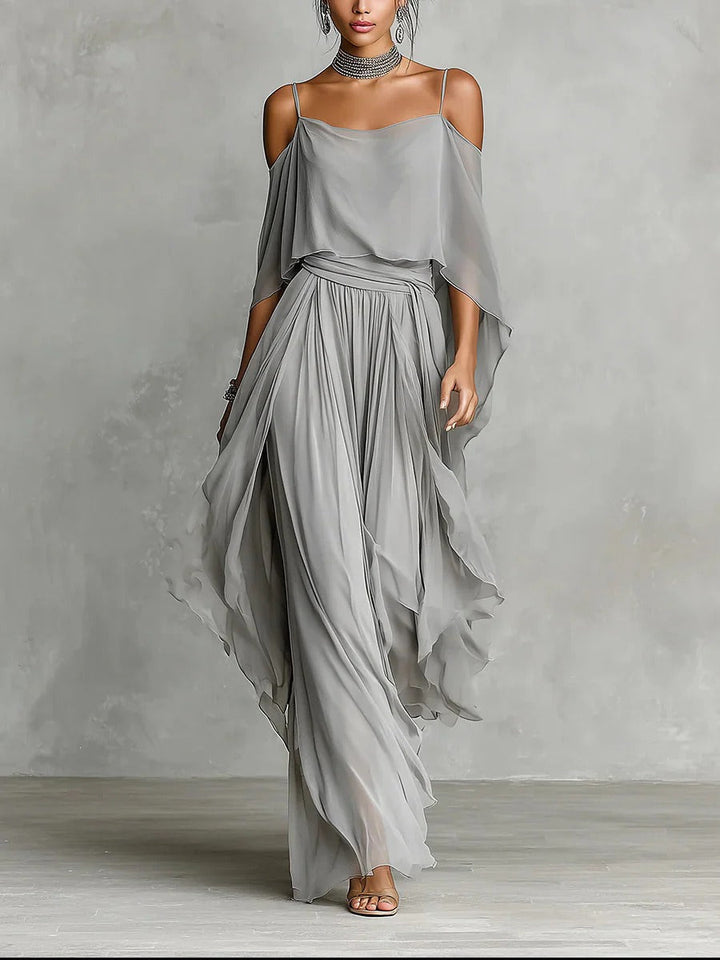 Meliora - Grey Fluid Set with Strappy Top and Lightweight Trousers