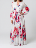Lillian | Floral Long Sleeve Wrap Maxi Dress